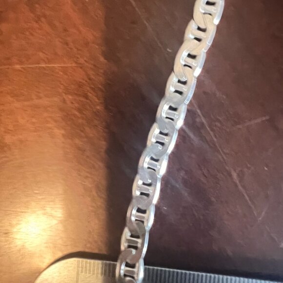 Sterling Silver mariner link chain Bracelet 925 Italy Elegant Jewelry Piece 8" - Picture 7 of 10